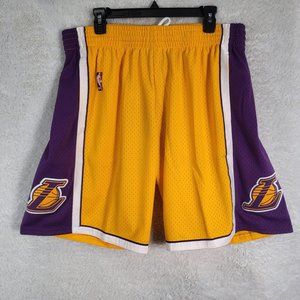 Mitchell & Ness LA Lakers 09 Swingman Basketball Shorts Yellow Men's Size XL